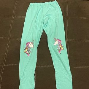 Blue Unicorn Girls Leggings